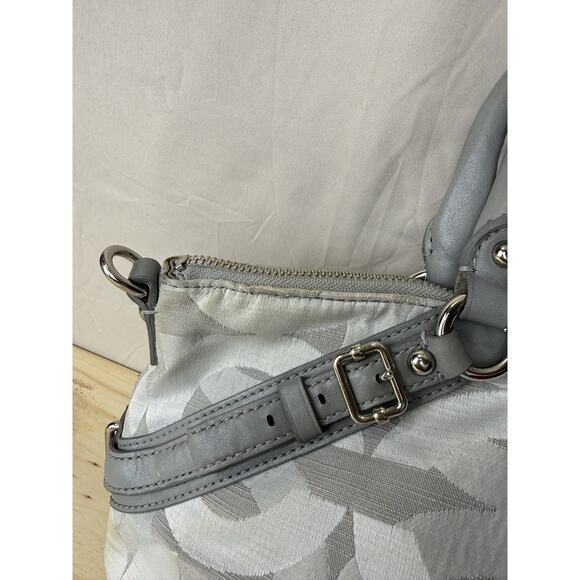Coach Madison Sophia Satchel Grey Jacquard Fabric Purse Silver Hardware - Picture 8 of 16